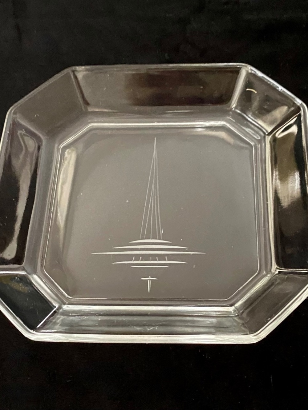Vintage Etched Glass Platter. !962 Seattle World's Fair Space Needle Souvenir